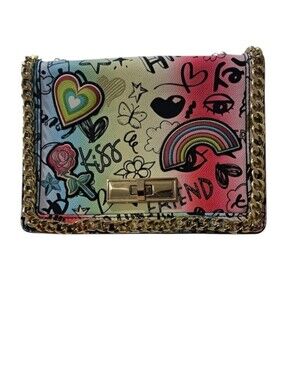 ALDO Ciladda Colorful Graphic Crossbody Bag with Gold Adjustable Chain Strap